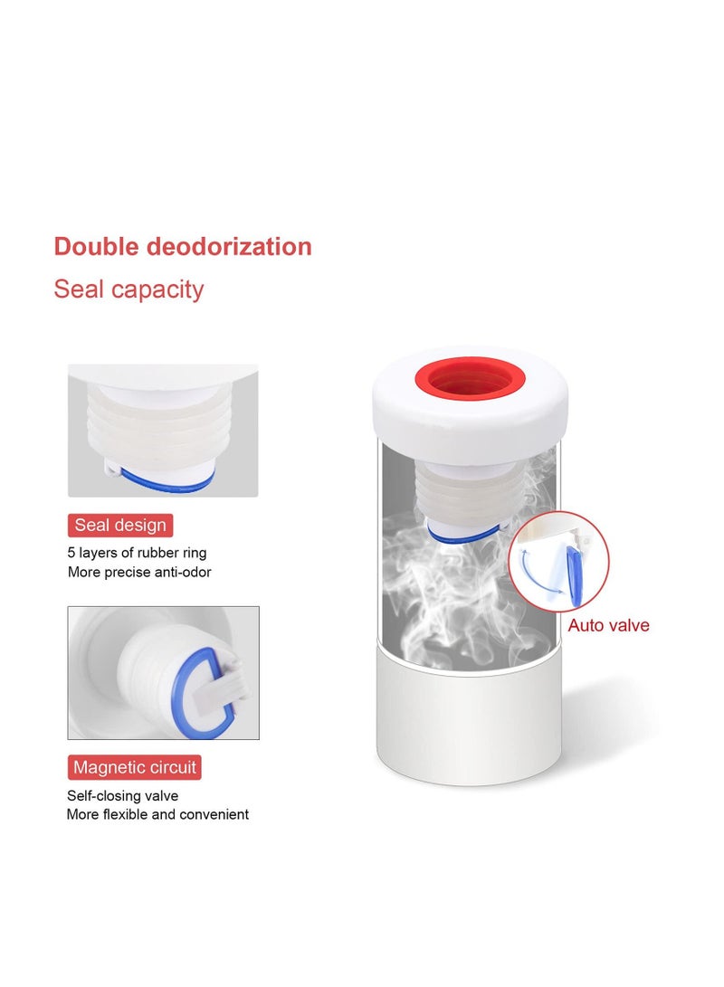 Excefore Drain Pipe Hose Seal Deodorant Silicone Plug, Magnetic Odor-proof Valve Deodorant Silicone Plug, Sewer Pipe Sealer, Suitable for Bathroom Kitchen Laundry Washing Machine - Image 3