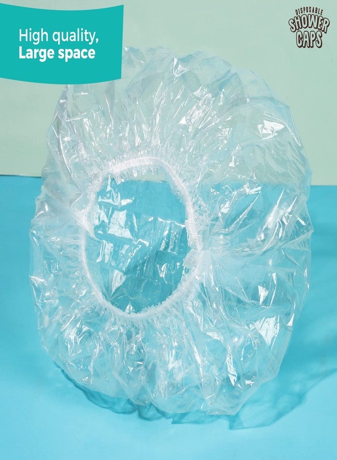 LEOBRO Disposable Shower Caps, Shower Cap, 60PCS Shower Caps for Women Disposable, Clear Plastic Shower Caps Disposable, Plastic Hair Caps for Shower, Hair Treatment, Travel, Regular Size 17.3 INCH - Image 3
