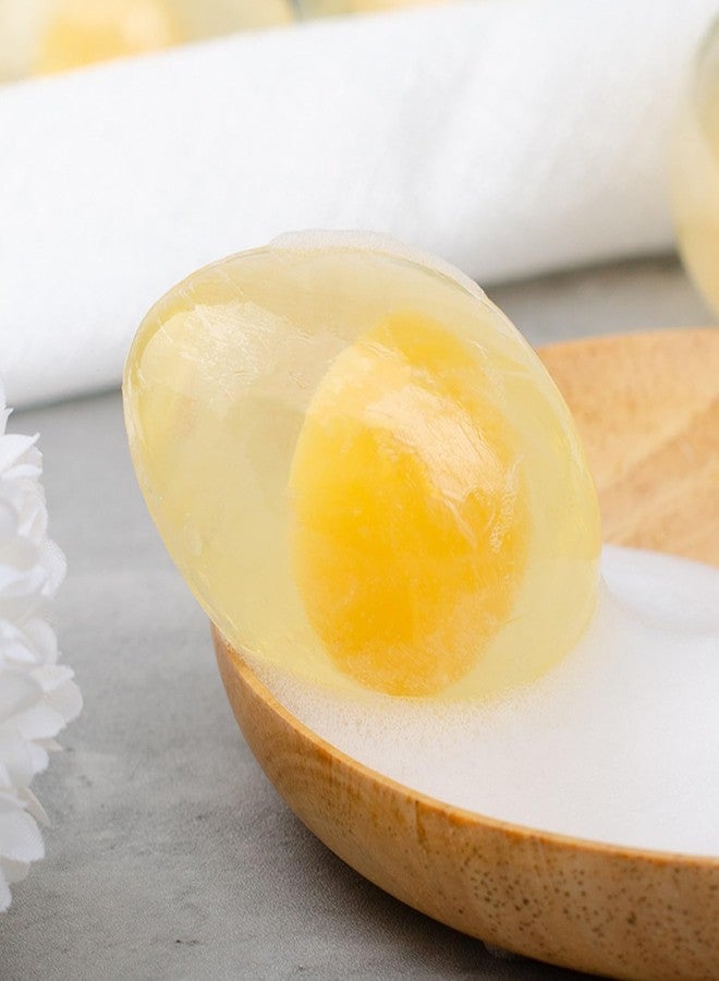 T-shin Egg Shape Scented Botanical Soap Bar,80G Handmade Collagen Essential Oils Scented Bath Soap for Women,Face Body Moisturizing Artisanal Floral Soap with Blistering Net - Image 3