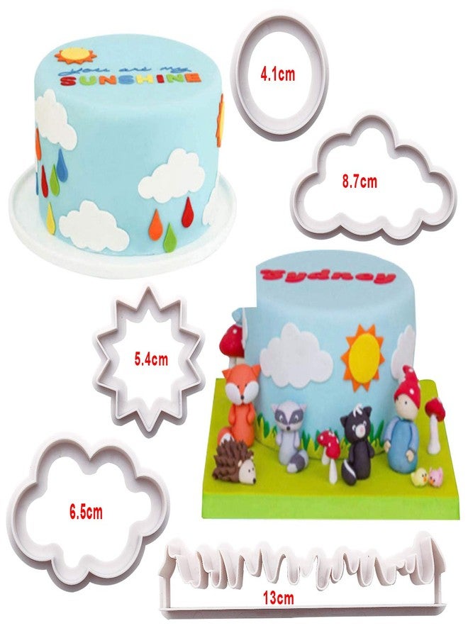 Markeny 10 Pack Cake Fondant Embossing Balloon Cloud Sun Grass Fence Cookie Cutters Biscuit Moulds for Sugarcraft Fondant Baking Mold Cupcake - Image 4