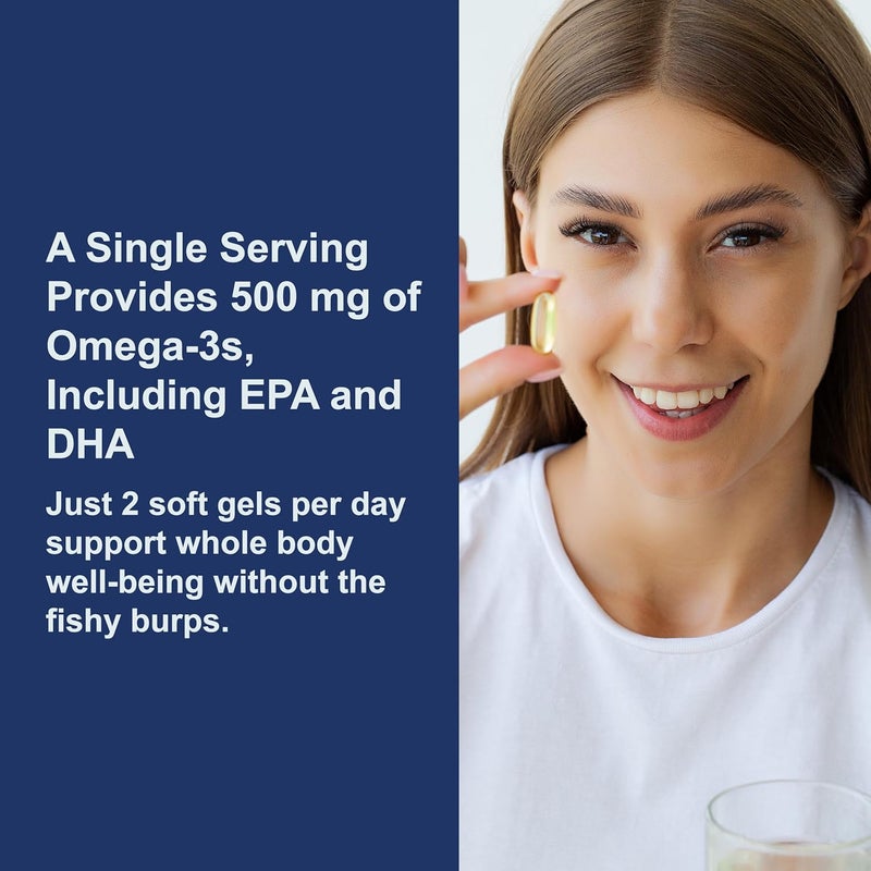 Carlson  Salmon Oil 500 mg Omega3s Norwegian Heart Brain  Joint Health 300 Softgels - Image 4