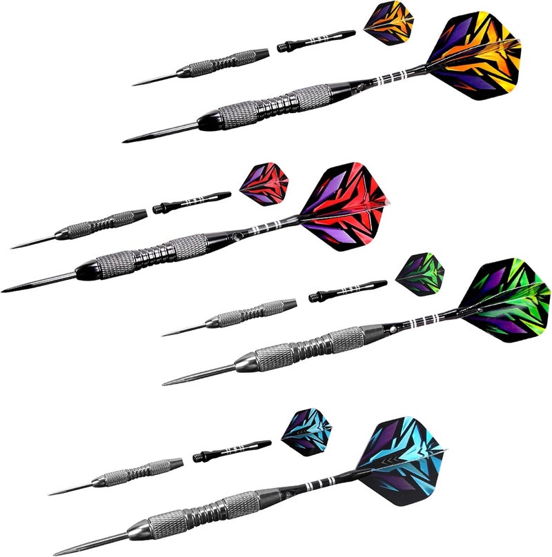 Wsdart ADKX Steel Tip Darts 12 Pack Set with Nonslip Iron Barrel Aluminum Dart Shafts and Flights + Darts Sharpener + an Gift Box - Image 4