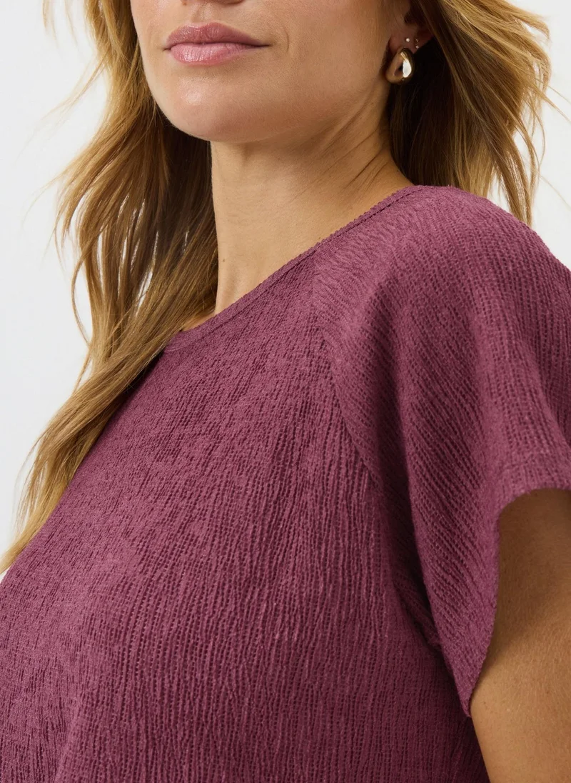 Matalan Dark Pink Raspberry Textured Co Ord Top for Women | Best Price UAE