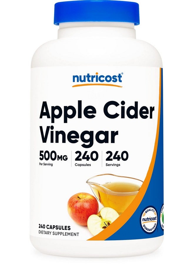 Nutricost كبسولات خل التفاح 500 ملغ 240 كبسولة نباتية طبيعية خالية من الجلوتين وغير معدلة وراثيًا - Image 2