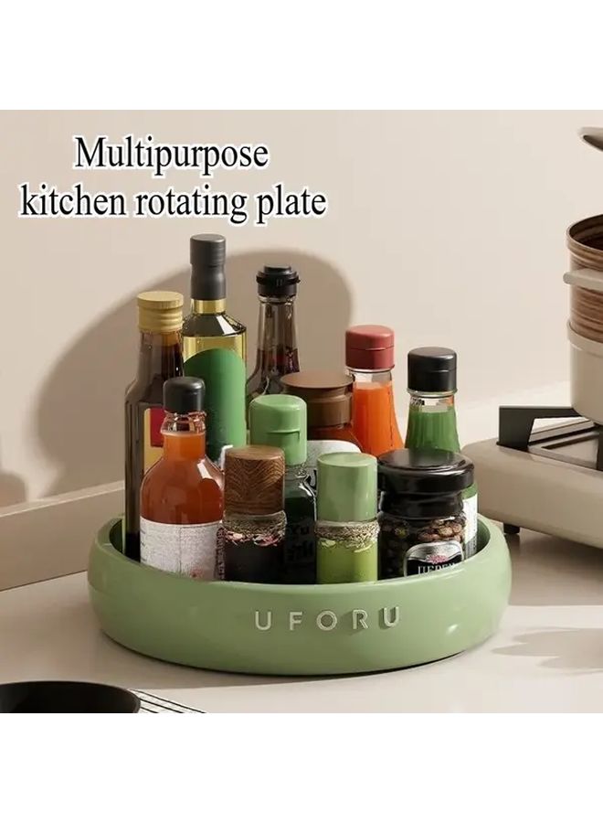 Uforu Rotating Kitchen Organizer White Large Capacity Countertop Spice Rack For Oil Vinegar And Seasonings Durable Plastic Space Saving Design Kitchen Organizers And Storage - Image 1
