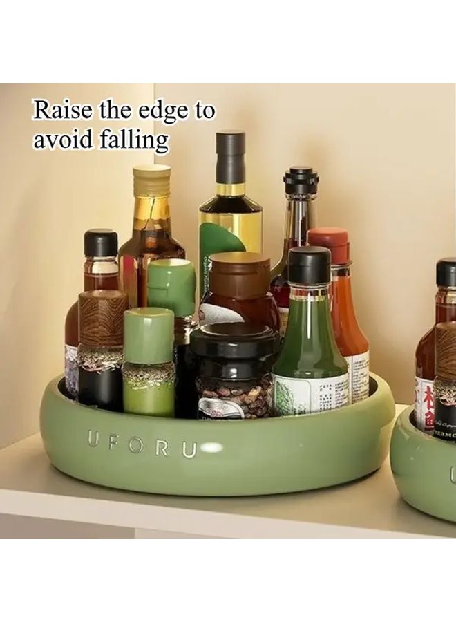 Uforu Rotating Kitchen Organizer White Large Capacity Countertop Spice Rack For Oil Vinegar And Seasonings Durable Plastic Space Saving Design Kitchen Organizers And Storage - Image 5