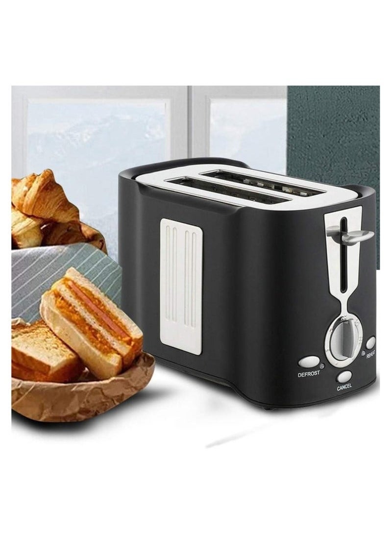 800W Toaster Multi-Function Toaster Driver for Household Baking Two Slices Stainless Steel Retro Style Bread Toaster - Image 1