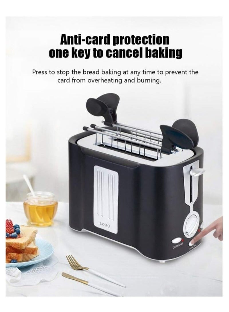 800W Toaster Multi-Function Toaster Driver for Household Baking Two Slices Stainless Steel Retro Style Bread Toaster - Image 3