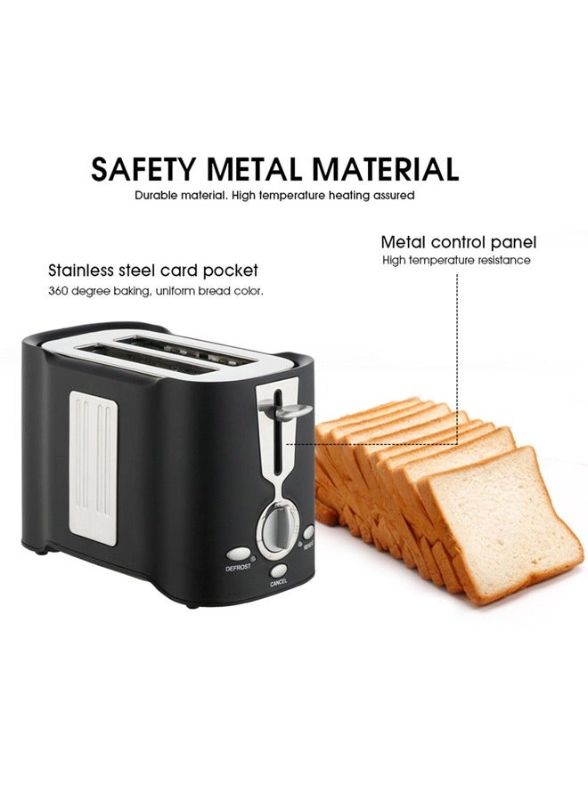 800W Toaster Multi-Function Toaster Driver for Household Baking Two Slices Stainless Steel Retro Style Bread Toaster - Image 5