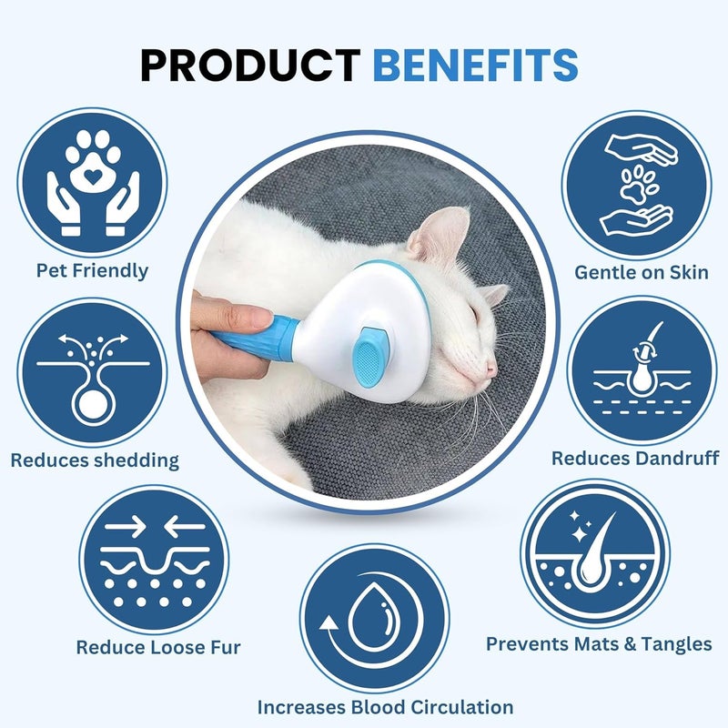 JIARKA Self Cleaning Slicker Brush, Pet Grooming Shedding Brush for Dogs and Cats - Easy to Remove Loose Undercoat, Pet Massaging Tool Suitable for Pets with Long or Short Hair Color May Vary - Image 4