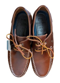 No branded EUR 41, Seaside Camel Brown Leather Boat Shoes, Made in Portugal  - Image 3