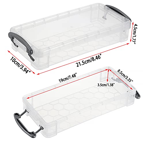 BTSKY Large Capacity Pencil Box, Office Supplies Storage Organizer Box, Brush Painting Pencils Storage Box Watercolor Pen Container Drawing Tools(6 Pack Clear) - Image 2