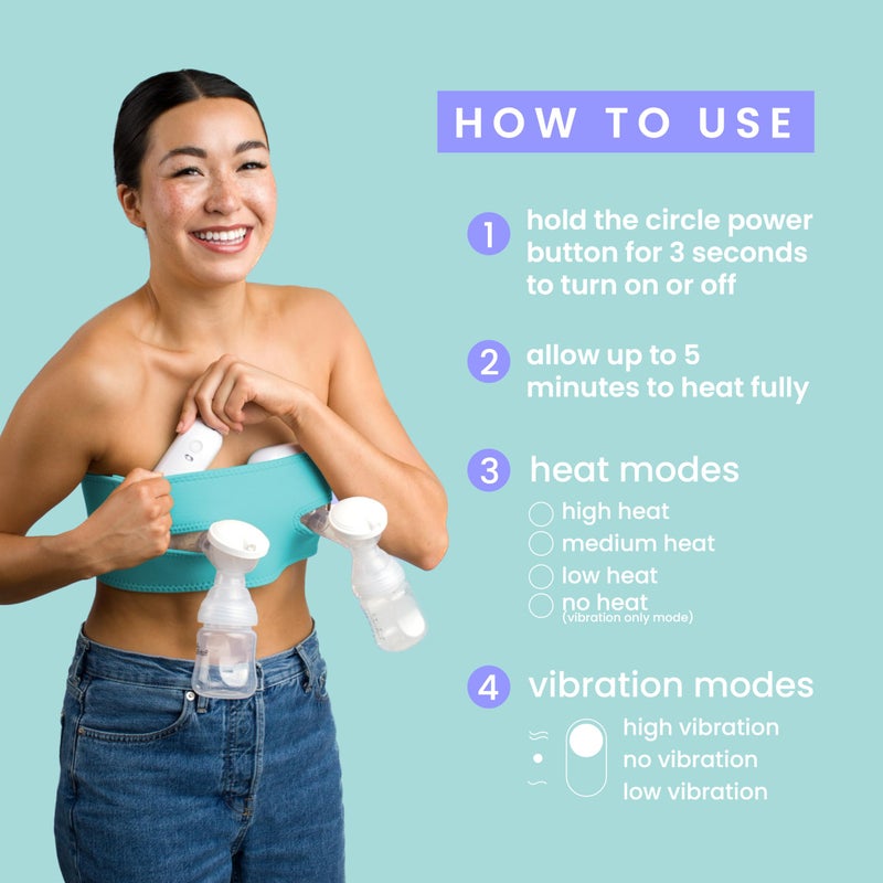 Lavie لا في 2 في 1 مدلك تدفئة للرضاعة، عبوة 2، حرارة واهتزاز، أساسي للضخ والرضاعة، لانسداد القنوات، تحسين تدفق الحليب، التهاب الثدي - Image 2