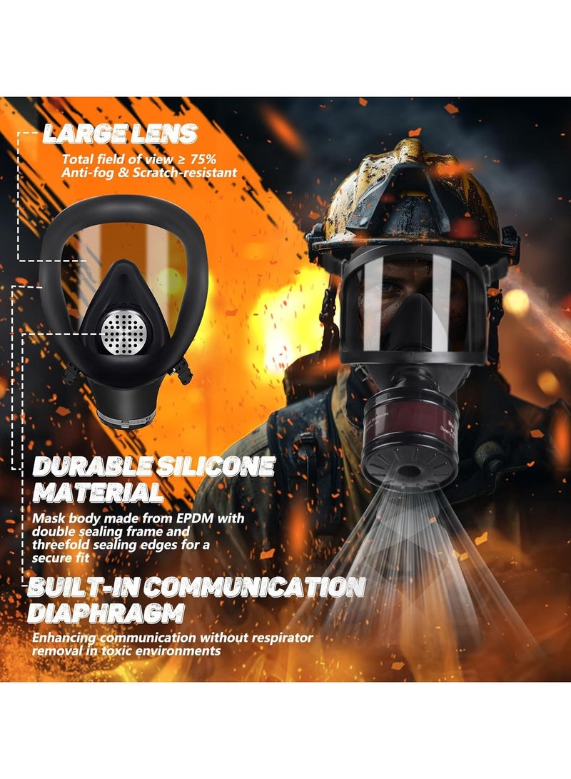 Gas Masks Chemical Full Face Respirator Mask with Filters 40mm Activated Carbon Charcoal Filter Canister for Dust Painting Chemical Mechanical Polishing Welding - Image 4