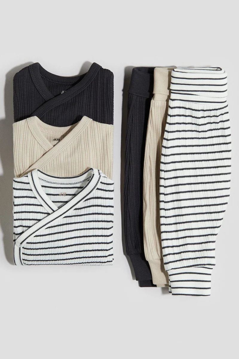 H&M 6-piece bodysuit and trousers set