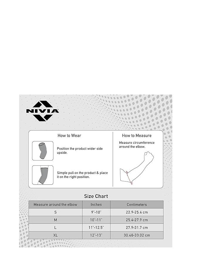 Nivia - Orthopedic Performance Slip-in Elbow Support | Size - Extra Large | Material - Neoprene | Pain Relief, Gym, Sports, Exercise, Workout, Cycling - Image 1