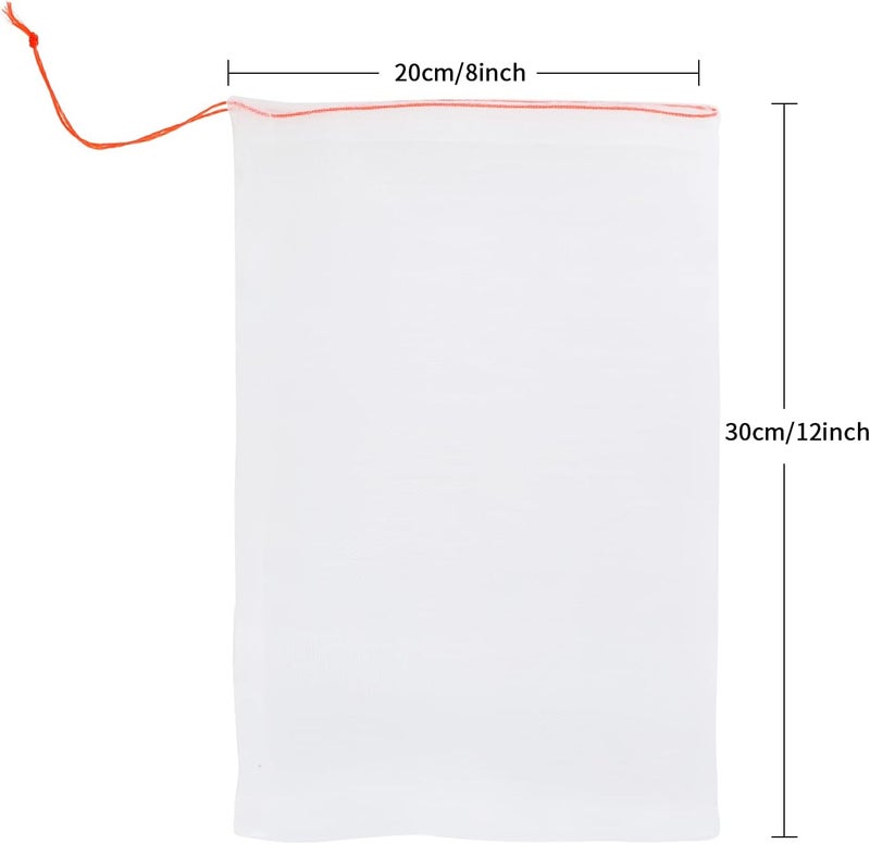 Kikhope كيخوب 50 قطعة من أكياس حماية الفواكه، أكياس شبكية مقاس 12" × 8"، أكياس شبكية للحديقة مزودة بحبل للسحب، أكياس لأشجار الفاكهة، أكياس حاجزة لحماية الفواكه والخضروات. - Image 2