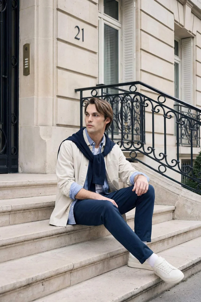 ديفاكتو Regular Fit Polo Neck Gabardine Shirt