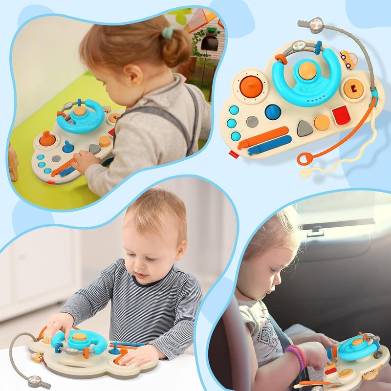Caterbee Baby Montessori Toy, Toddlers Steering wheel toys for Educational Gift, Sensory Toys for Toddlers (Rosa) - Image 3
