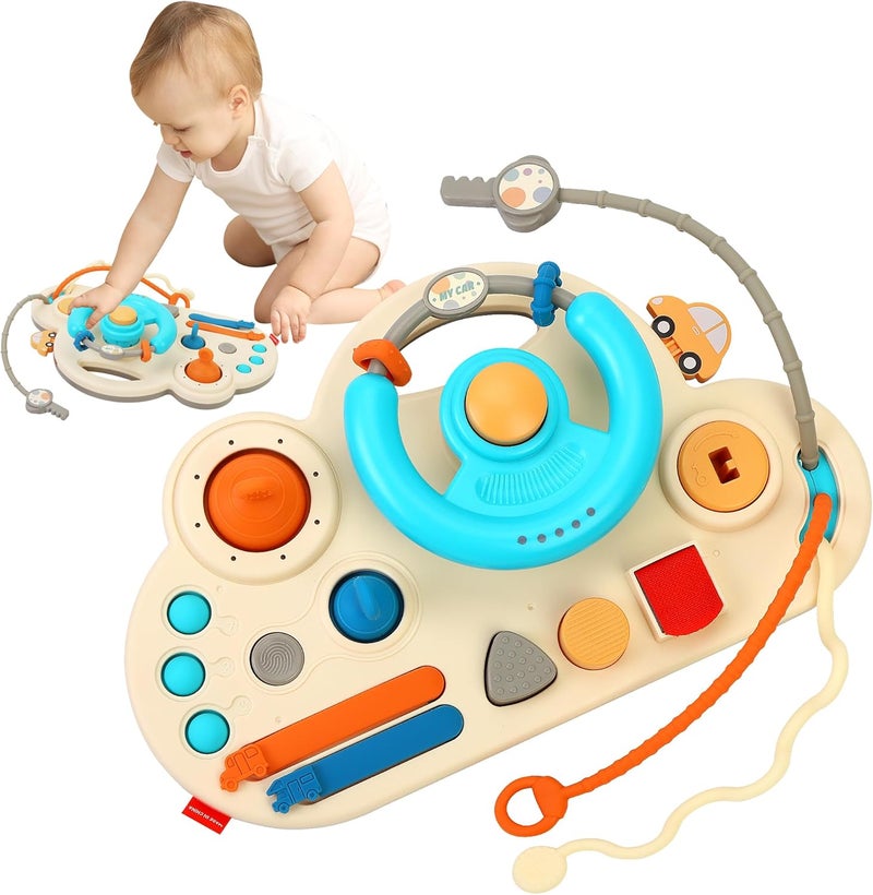 Caterbee Baby Montessori Toy, Toddlers Steering wheel toys for Educational Gift, Sensory Toys for Toddlers (Rosa) - Image 1