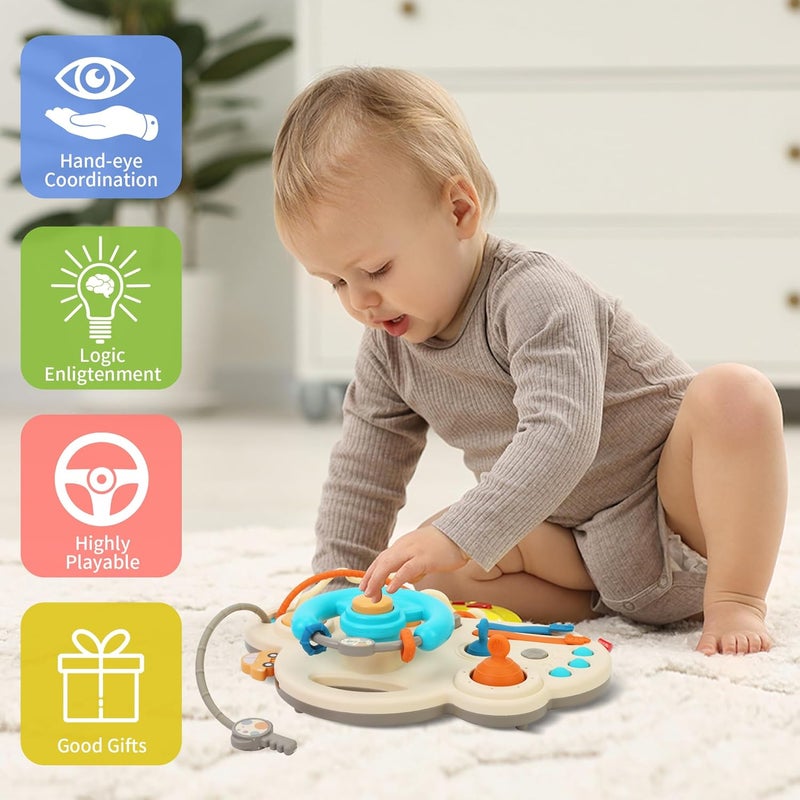 Caterbee Baby Montessori Toy, Toddlers Steering wheel toys for Educational Gift, Sensory Toys for Toddlers (Rosa) - Image 5