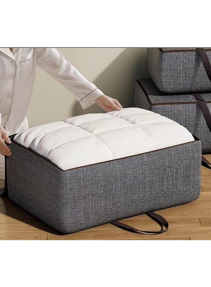 DUNISO 2 Pack Storage Bags, Moving Bags with Strong Zippers & Carrying Handles, Large Heavy Duty Oxford Fabric Organizer Bags，Space Saving，Waterproof,for Bedding, Comforters, Quilts, Pillows & Clothes,60*40*25cm - Image 4
