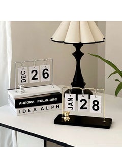 LINGWEI Elegant Perpetual Flip Desk Calendar – Stylish & Minimalist Office Decor with Gold Bear Accent | Perfect for Home, Office, & Gift Giving  - Image 3