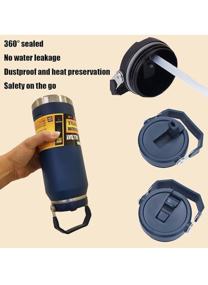 Spaceshoop Insulated Stainless Steel Water Bottle With Straw, Portable Large Capacity Thermos Bottle, Cold Hot Drinks Insulated Bottles, For Sports Travel, And Car With Small Cup 40 Oz  - Image 4
