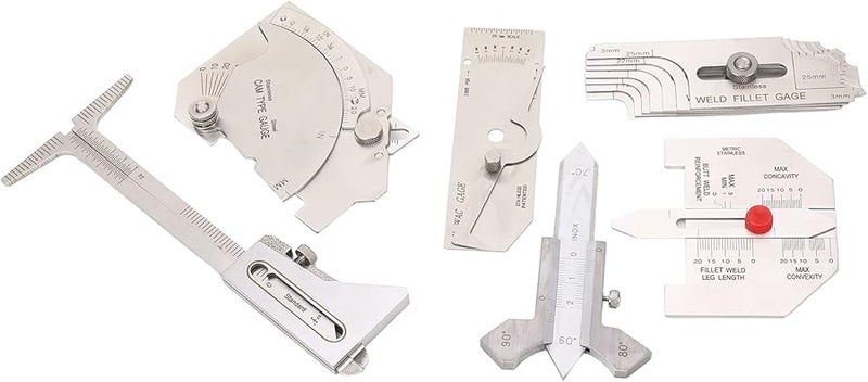 6Pcs Welding Inspection Gauge Set Fillet Weld Hi Lo Porosity Undercut Angle Tool - Image 4