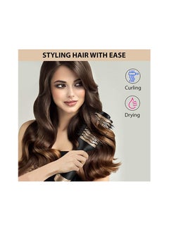 AGARO AGARO HV2179 1200 Watts Professional Volumizer Hair Dryer, 24K Gold Styling Surface, Activated Charcoal Bristles, Ceramic Tourmaline Coating Brush Head, One Step Styler, Hot Air Blow Brush for Women  - Image 3
