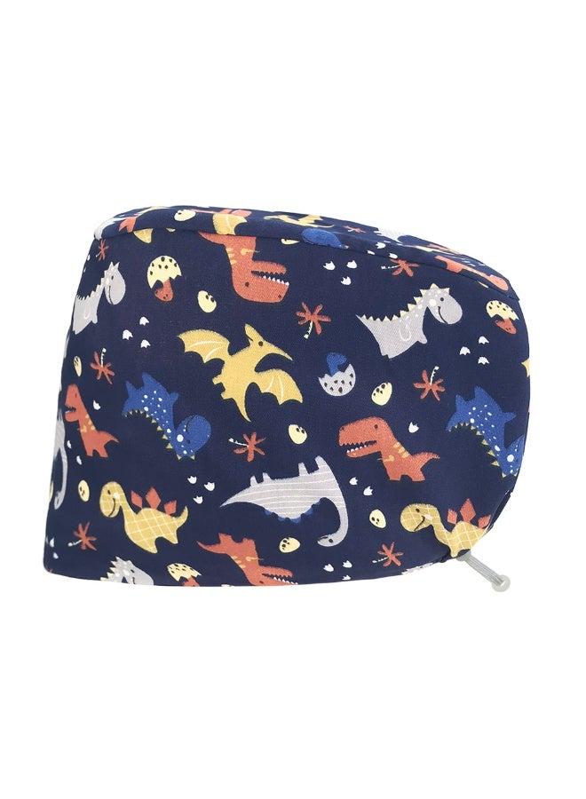 NIBEMINENT Nice-looking Printing Doctor Hat Surgical Cap for Long Hair Classic Nurse Baotou Caps Women Men Sweat-absorbent Towel Scrub Hat