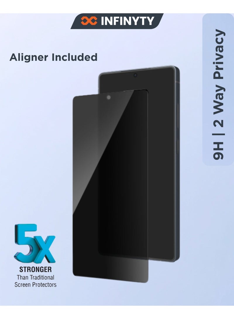 INFINYTY Samsung S25 Ultra Privacy Tempered Glass Protector with Aligner  – 2 Way Anti-Spy Privacy, 9H Hardness, Edge-to-Edge Coverage, Oleo+Hydrophobic Coating, Ultra-Thin, Easy Precise Installation, Scratch & Impact Resistant, Case Friendly - Image 1