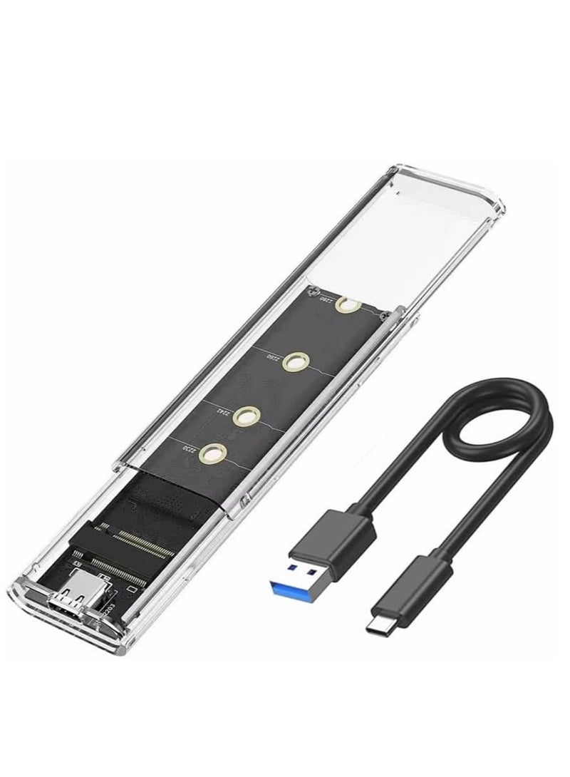 M.2 SSD NVMe to USB-C 3.1 Gen 2 External Transparent Case Tool-Free with RGB LED Lights for 2230 2240 2280 M2 Drives 10Gbps Data Transfer - Image 1