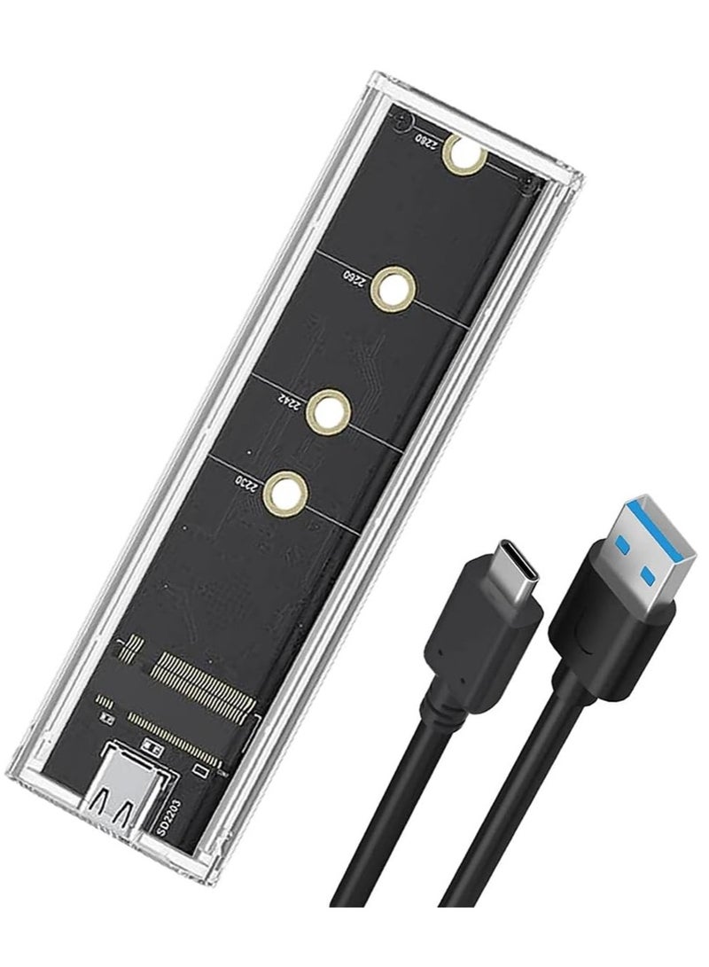 M.2 SSD NVMe to USB-C 3.1 Gen 2 External Transparent Case Tool-Free with RGB LED Lights for 2230 2240 2280 M2 Drives 10Gbps Data Transfer - Image 2