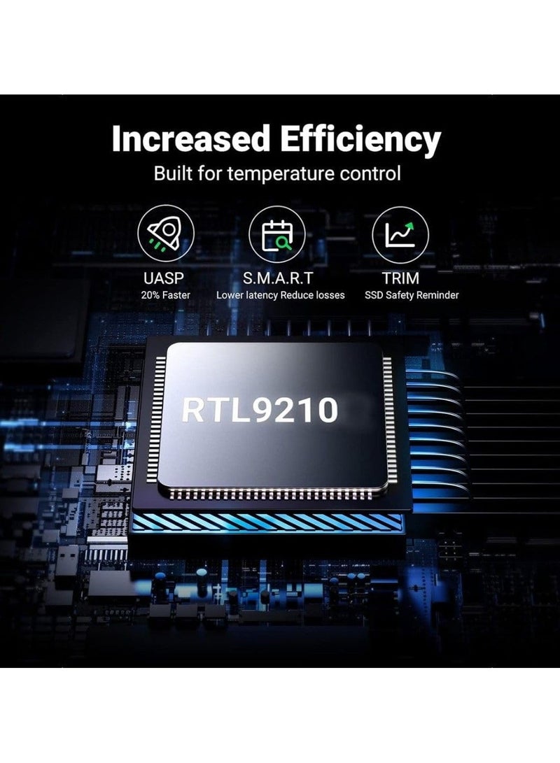 M.2 SSD NVMe to USB-C 3.1 Gen 2 External Transparent Case Tool-Free with RGB LED Lights for 2230 2240 2280 M2 Drives 10Gbps Data Transfer - Image 5