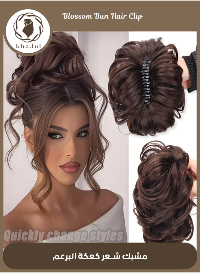 KHAJUL Black Bloom Bun Hair Clip, No-Damage Hair Claw for Women, Snag-Free Large Hair Clamp for Thick Hair, Messy Bun Maker Tool for Girls, Elegant Hair Accessories for Women - Image 1