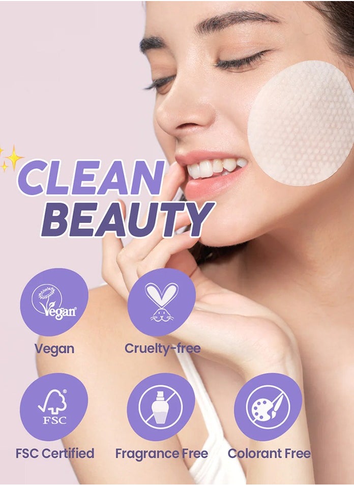 Glam Up - Glam Up Firm Hydrating Bakuchiol + Vegan Bamboo Toner Pads Soft Natural Retinol Alternative | Hypoallergenic Natural Cotton Gauze for Fine Lines and Dry Aging Skin 65 Pads - Image 1