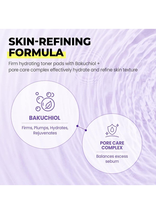 Glam Up - Glam Up Firm Hydrating Bakuchiol + Vegan Bamboo Toner Pads Soft Natural Retinol Alternative | Hypoallergenic Natural Cotton Gauze for Fine Lines and Dry Aging Skin 65 Pads - Image 1