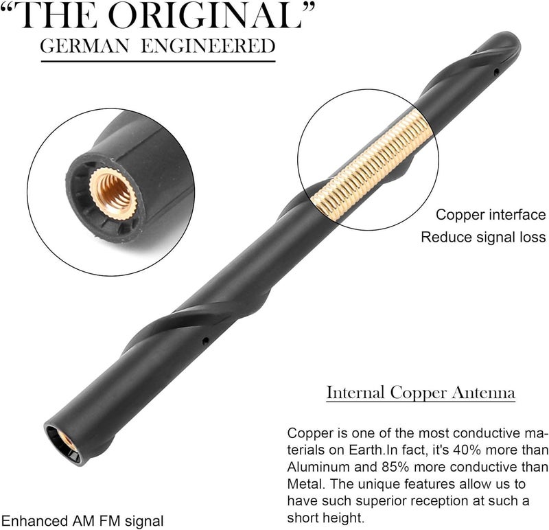 KSaAuto Short Antenna Compatible with Ford F150 2009-2021, 7 Inch Flexible Rubber Car Wash Proof Antenna Replacement Mast, New Designed for Optimized Car Radio FM/AM Reception Transit & use compatible - Image 5