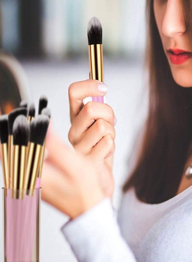 HUDA GIRL Makeup Brush Set, 10pcs Premium Synthetic Makeup Brushes, Soft and non-shedding, Foundation, Blending, Face Powder, Eyeshadow, Makeup Combo brush kit (Pink) - Image 5
