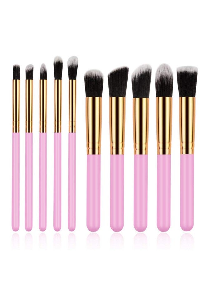 HUDA GIRL Makeup Brush Set, 10pcs Premium Synthetic Makeup Brushes, Soft and non-shedding, Foundation, Blending, Face Powder, Eyeshadow, Makeup Combo brush kit (Pink) - Image 1