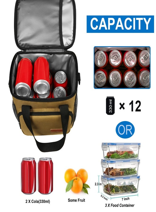 Femuar Lunch Bags for Women/Men, Insulated Lunch Bag for Work Office Picnic - Lunch Cooler Bag Leakproof Lunch Box with Adjustable Shoulder Strap - Khaki - Image 2