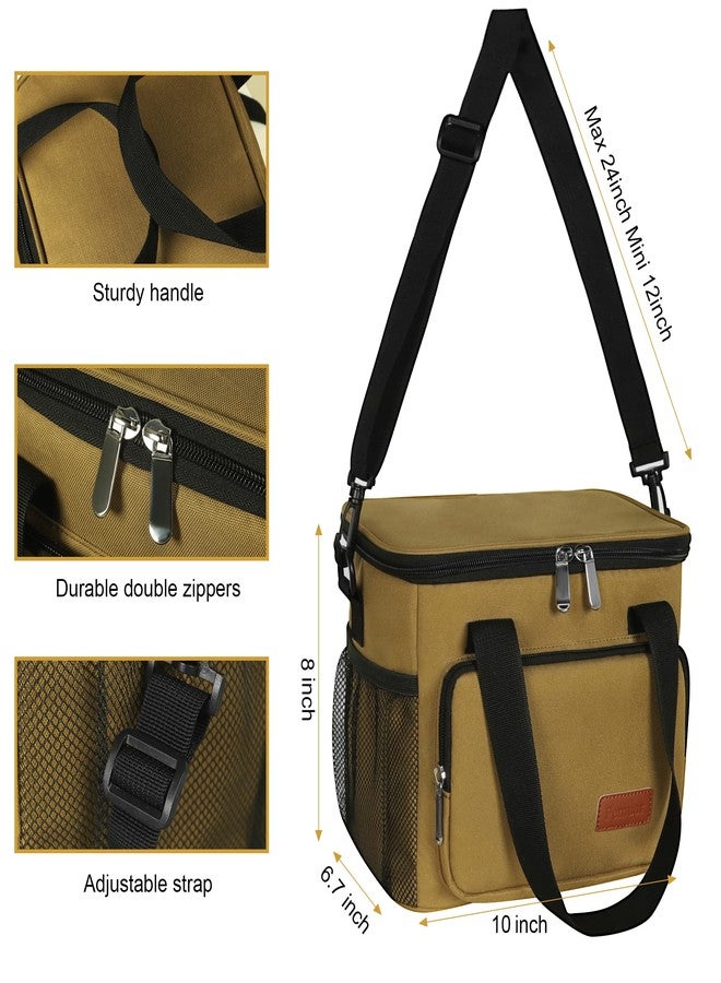 Femuar Lunch Bags for Women/Men, Insulated Lunch Bag for Work Office Picnic - Lunch Cooler Bag Leakproof Lunch Box with Adjustable Shoulder Strap - Khaki - Image 3