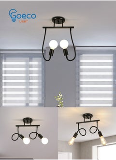 Goeco 2 Lights Vintage Chandeliers, Deformable Pendant Light Fixture (Without Bulbs)  - Image 1