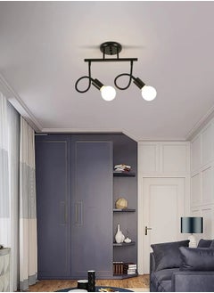 Goeco 2 Lights Vintage Chandeliers, Deformable Pendant Light Fixture (Without Bulbs)  - Image 3
