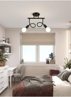 Goeco 2 Lights Vintage Chandeliers, Deformable Pendant Light Fixture (Without Bulbs)  - Image 5