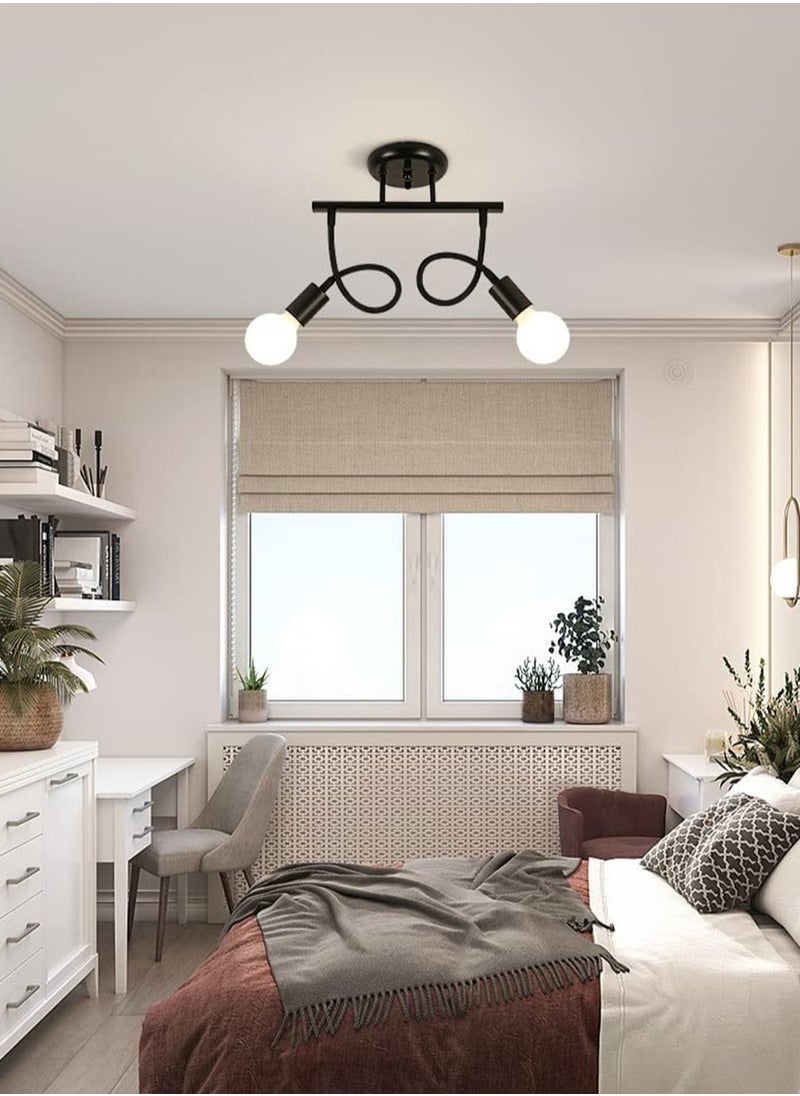 Goeco 2 Lights Vintage Chandeliers, Deformable Pendant Light Fixture (Without Bulbs)  - Image 5