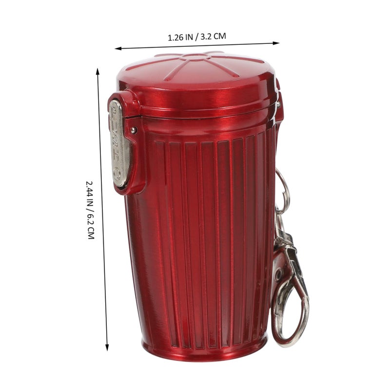 Portable Mini Ashtray Keychain with Lid for Outdoor Travel Indoor Use Black - Image 3