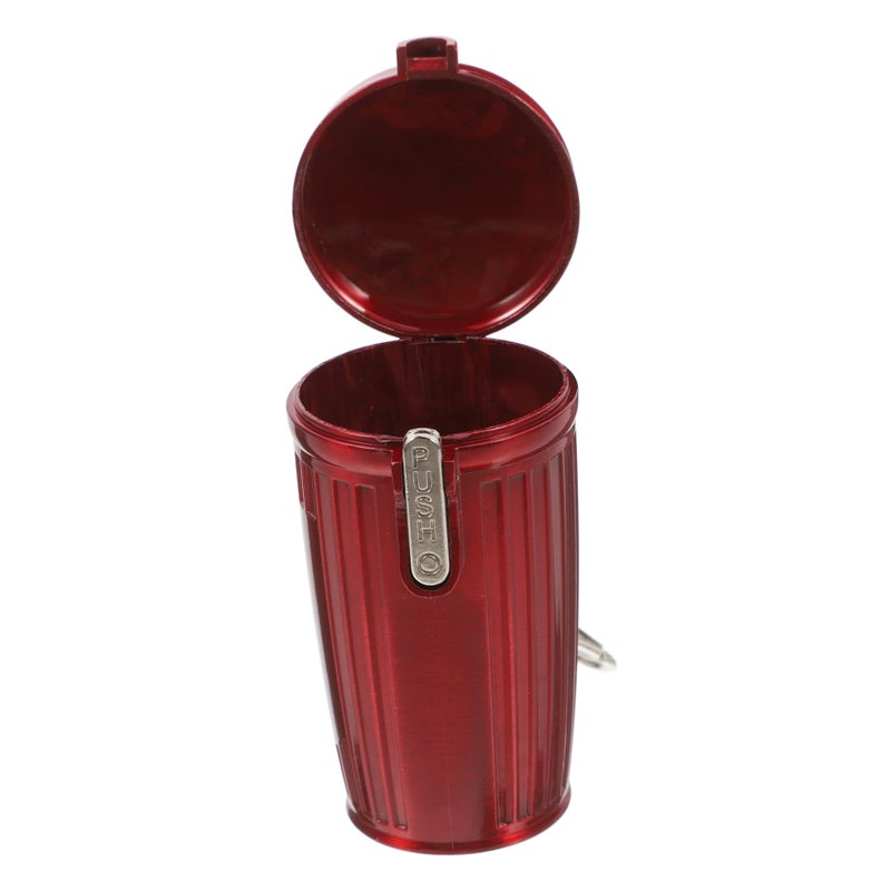 Portable Mini Ashtray Keychain with Lid for Outdoor Travel Indoor Use Black - Image 2