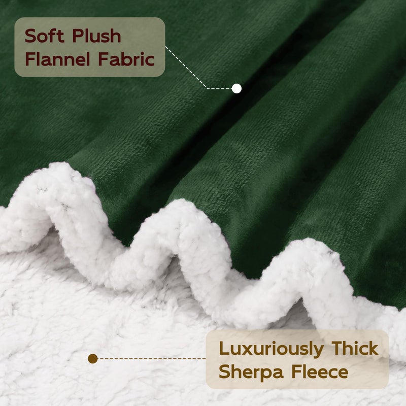 Beautex Sherpa Fleece رمي البطانيات الناعمة الناعمة الفانيلا الفخمة أفخم ورمي بطانيات الحضن الخضراء المريحة غامض لأريكة أريكة أريكة (50 "" × 60 "" sagegreen) - Image 3